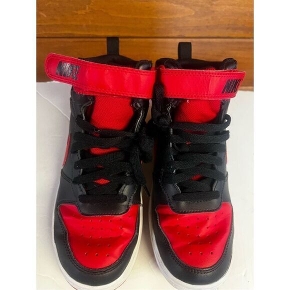Nike Court Borough Mid 2 Black University Red (GS) Sz 6.5Y CD7782-003 - Picture 6 of 8
